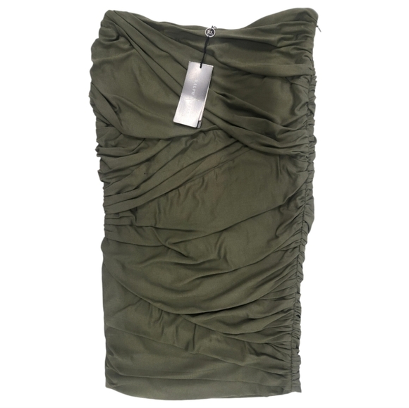 NWT Ralph Lauren Black Label Green Ruched Pencil Skirt Size 6  $855 - Picture 3 of 11